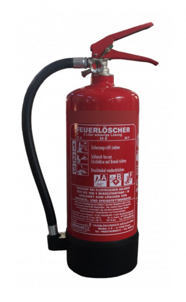 2 Liter ABF Fettbrand Dauerdruck Feuerlöscher DIN EN 3 Imbiss Gastronomie 25F
